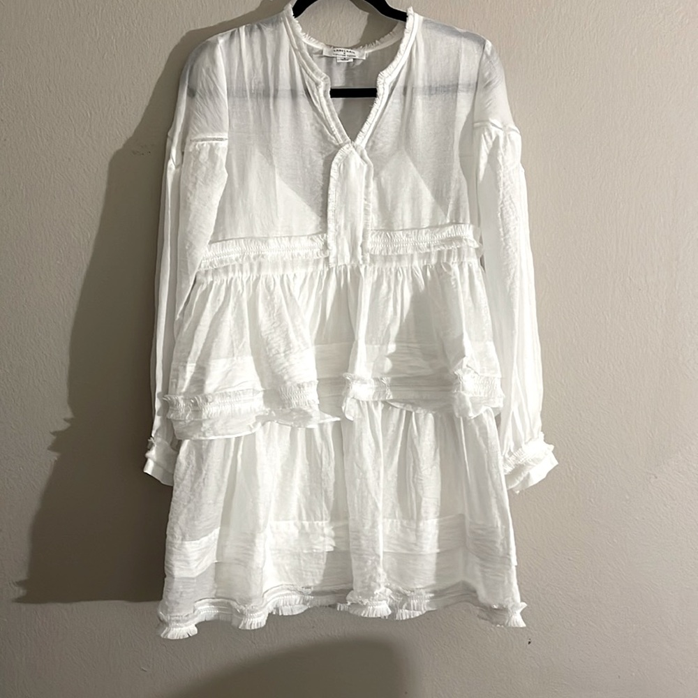 Labelrail x Collyer Twins ASOS White dress Tiered Ruffle dress with slip. Size 8